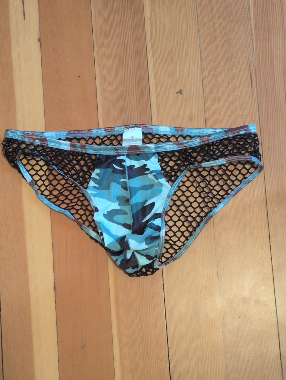 Blue Camo Mesh Bikini Briefs
